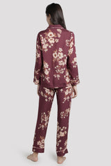 Burgundy Garden Modal Pyjama Set