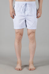 Men's White Tee with Blue Shell Shorts Set