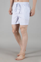 Men's White Tee with Blue Shell Shorts Set