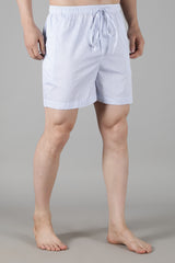 Men's White Tee with Blue Shell Shorts Set