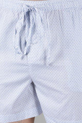 Men's White Tee with Blue Shell Shorts Set