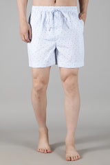 Men's White Tee with Powder Blue Shorts Set