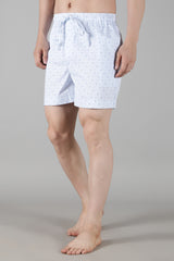 Men's White Tee with Powder Blue Shorts Set