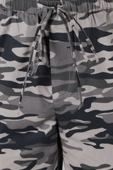 Men's Black Tee with Grey Camo Pyjama Set