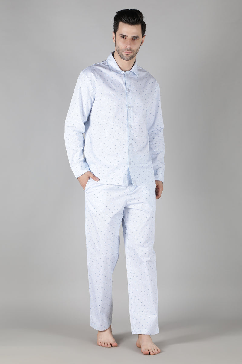Men's Powder Blue Pyjama Set