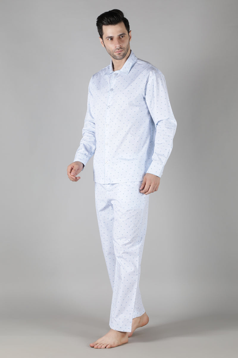 Men's Powder Blue Pyjama Set