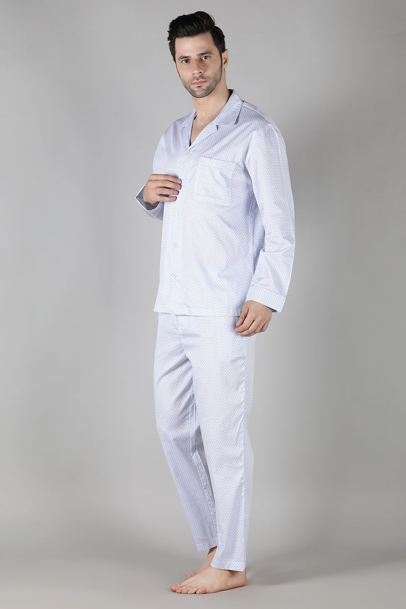 Men's Blue Shell Pyjama Set