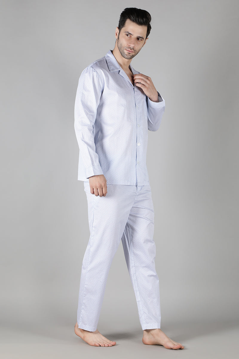 Men's Blue Shell Pyjama Set