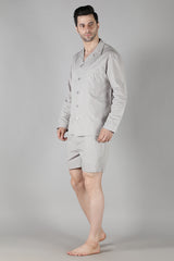 Men's Grey Cubic Shorts Set