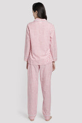 Red/White Stripe Cotton Pyjama Set