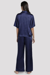 Blue Satin Bell Shaped Pyjama Set