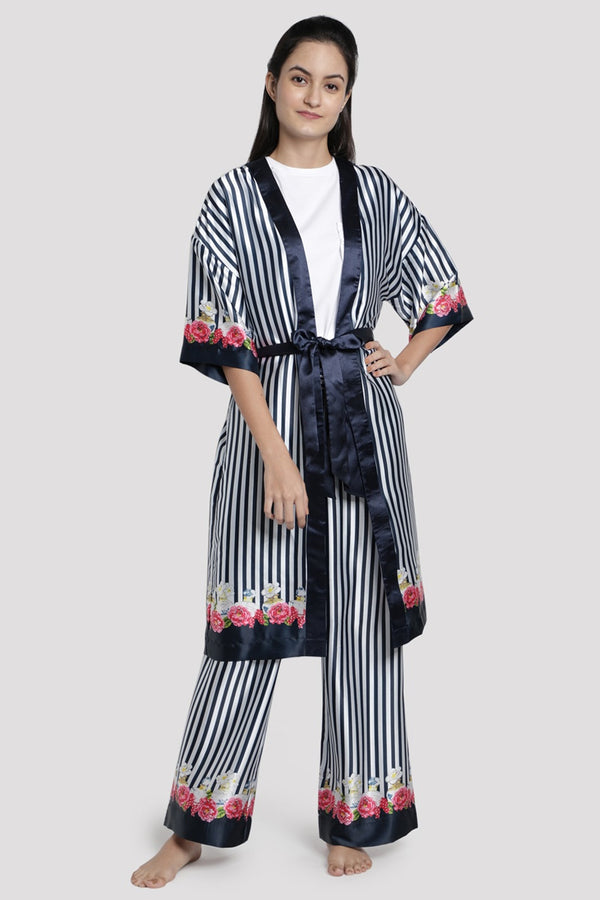 Scented Stripe Tie-Up Robe