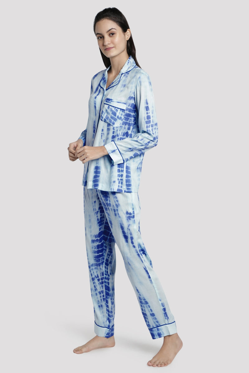 Blue/White Tie-Dye Pj Set