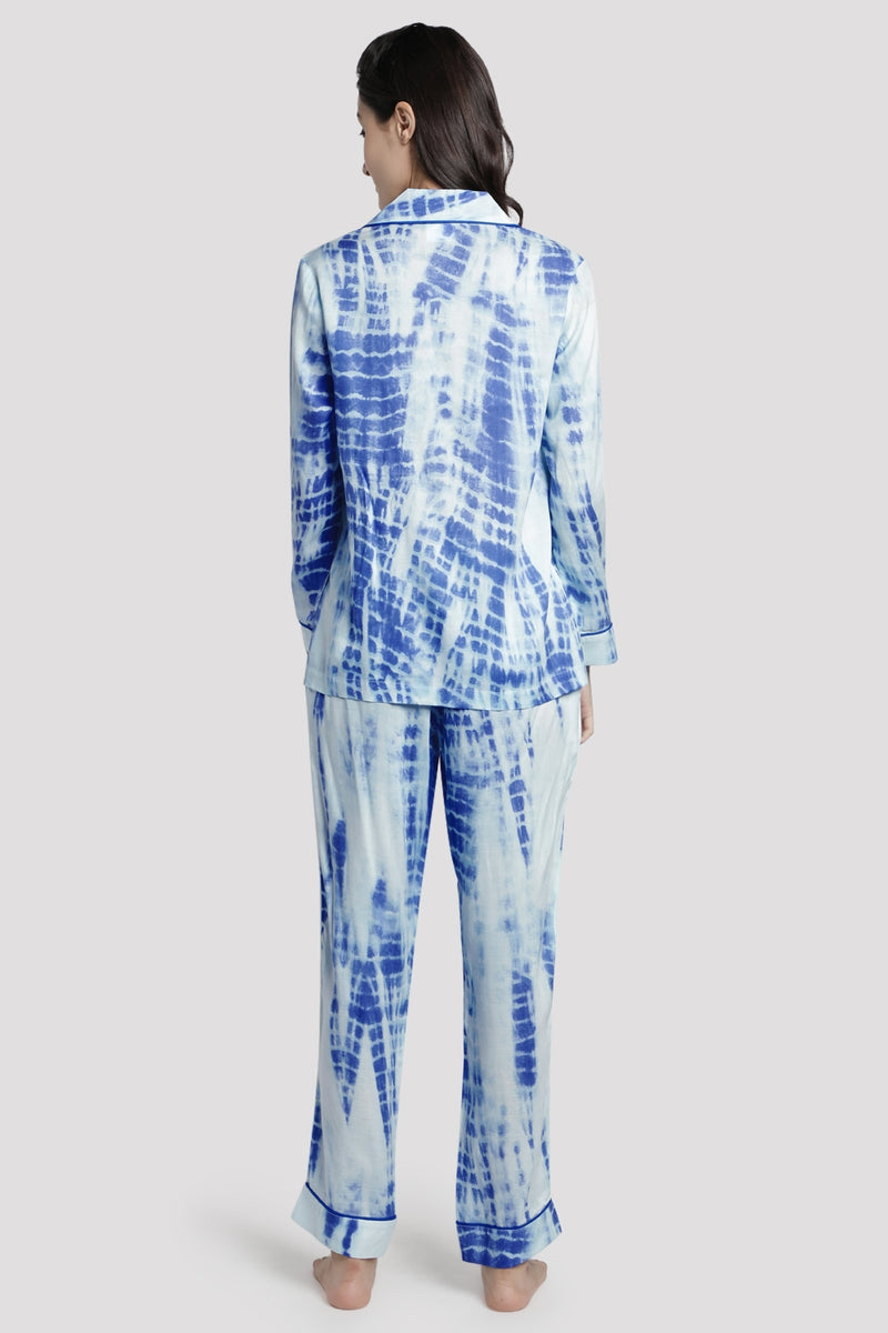 Blue/White Tie-Dye Pj Set