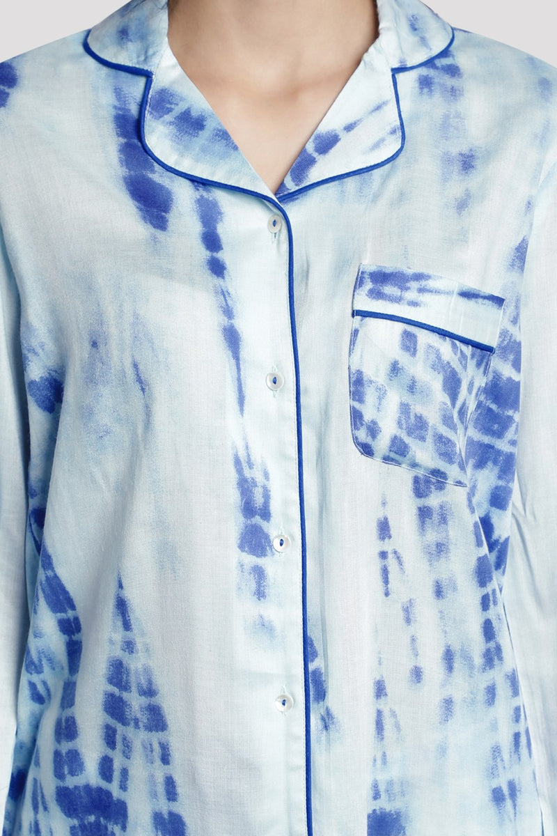 Blue/White Tie-Dye Pj Set