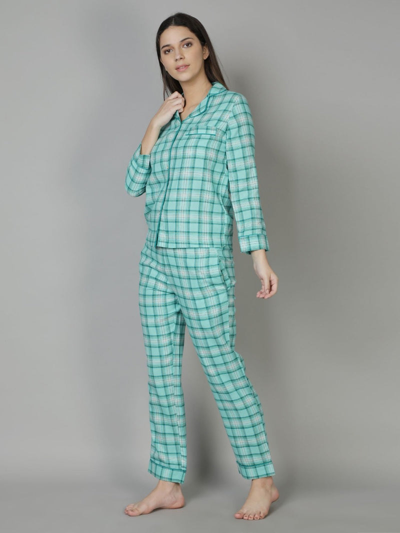 Green Checkered Pyjama Set