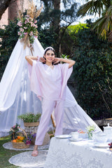 Silver Lurex Stripe Kaftan Style Pyjama Set