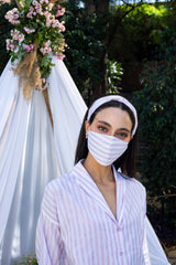 White/Pink Lurex Stripe Pyjama Set