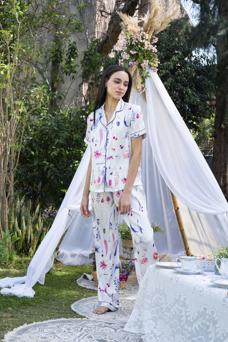 Jane Feather Satin Pyjama Set