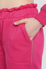 Ruffle Shoulder Co-ord Lounge Set (Pink)