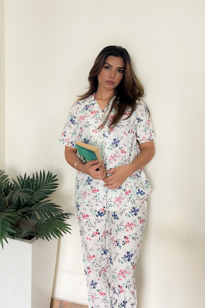 Bloomy White Pyjama Set
