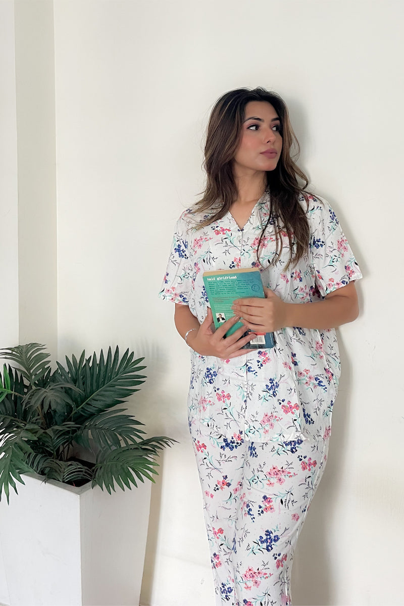 Bloomy White Pyjama Set