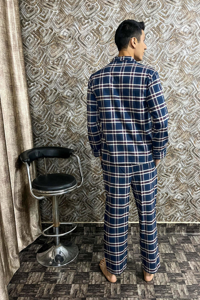 Men's Dual Blue Pyjama Set