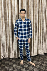 Blues Muse Cotton Flannel Men's Pyjama Set