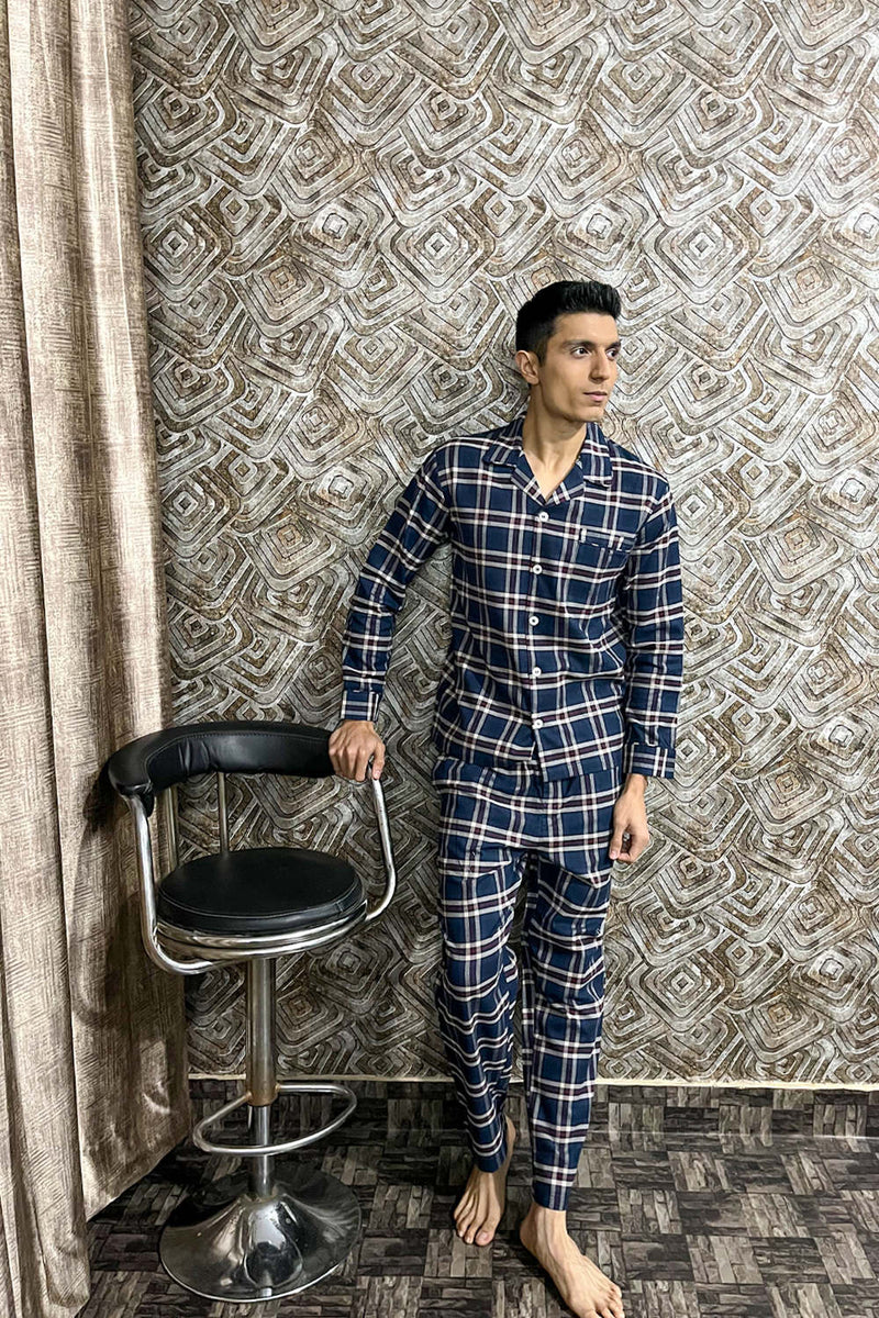 Men's Dual Blue Pyjama Set