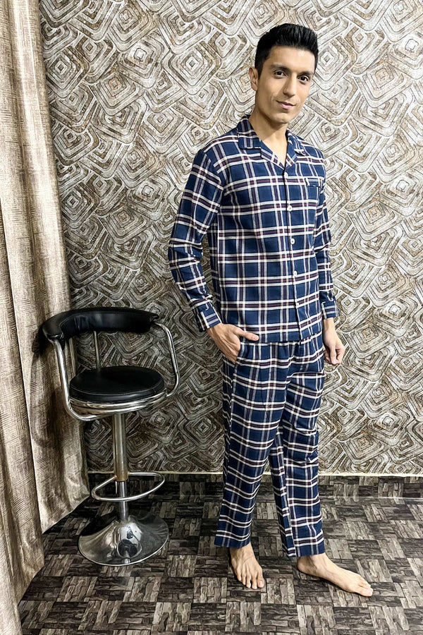 Men's Dual Blue Pyjama Set